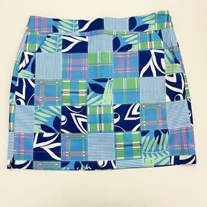 Loudmouth Womens Blue Abstract‎ Polyester Mini Skort Skirt Size 6